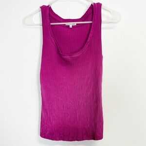 Cotton Citizen Tank Top Womens Small Mixed Magenta Pink Dyed Look Raw Hems Knit
